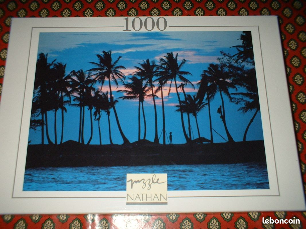 PUZZLE 1000 pièces NATHAN Crépuscule palmiers (image 1)