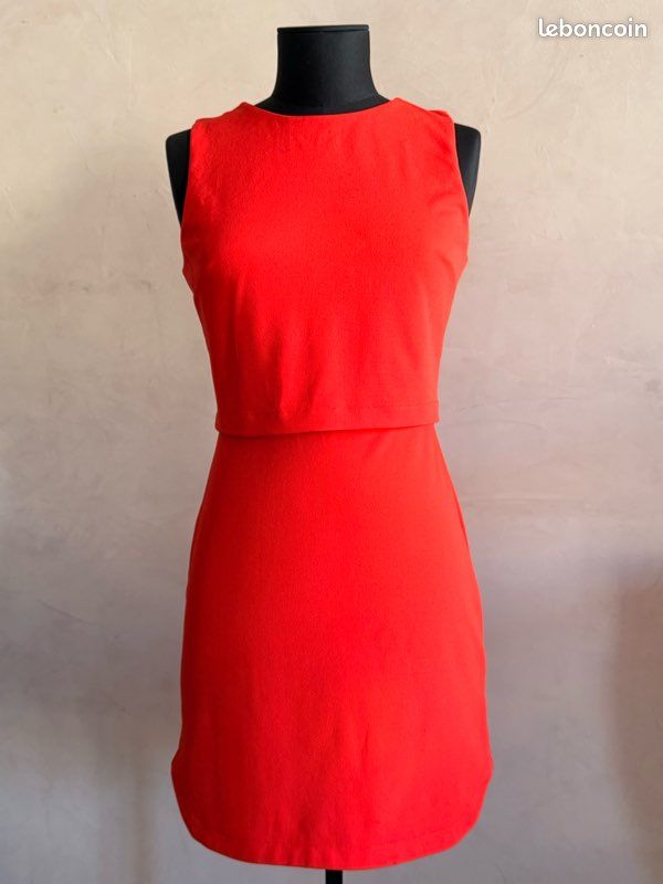 Robe rouge orangé taille 36 (image 1)