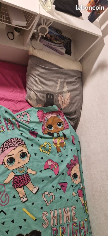 Lit 1 place avec sommier et matelas (image 2)