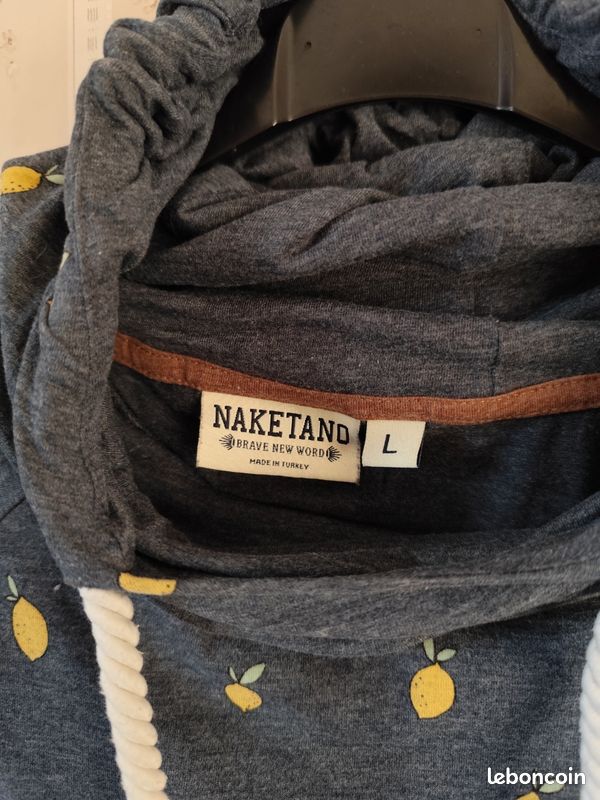 Sweat Léger Femme Naketano Taille M - Gris Bleu, Manches Longues, Made In Germany
