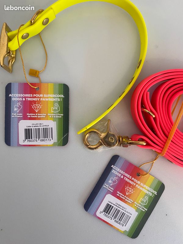 Collier + laisse bandoulière pour chien Pop dog en biothane (image 2)