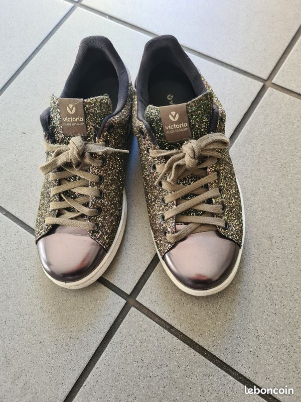 Chaussures Femme Basket Victoria Paillette Scratch Chaussure