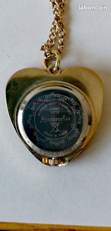 ACCESSORIZE collier à pendentif montre en forme de coeur vert (image 3)