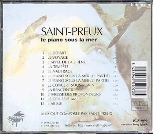 Saint-preux cd La fête triste Le piano sous la mer (image 3)