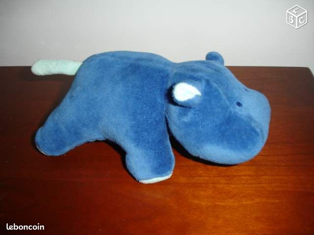 Peluche doudou HIPPOPOTAME hochet (image 1)