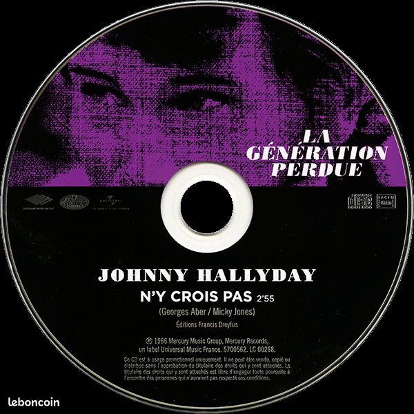 JOHNNY Hallyday cd promo N' Y CROIS PAS (image 2)