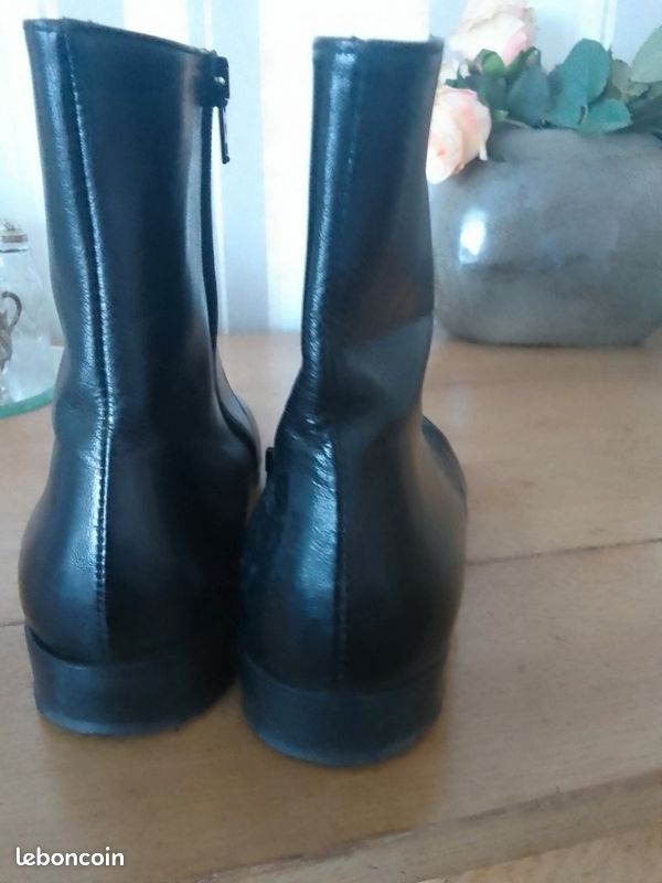 Bottines En Cuir Noir Ted Lapidus Tillières - Taille 41 - Femme - Neuves Avec Boîte