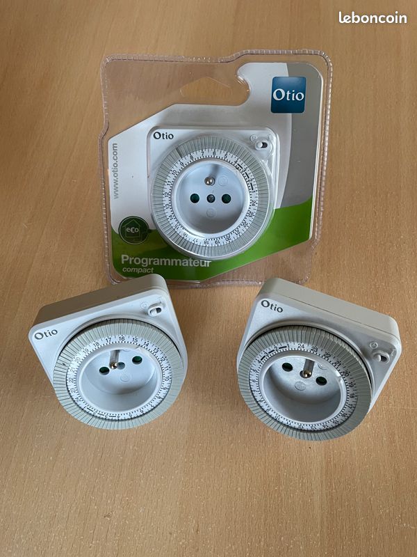 Lot de 3 programmateurs mécaniques compacts blancs (image 1)