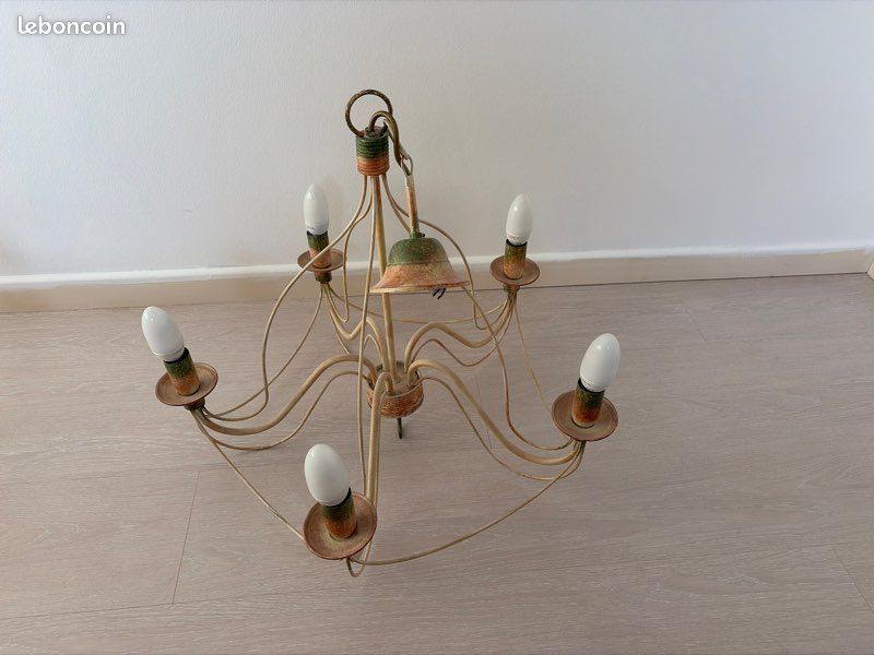 Lustre vintage 5 lampes (image 1)