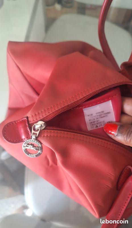Sac Longchamp pliage authentique taille L corail (image 9)