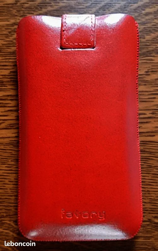 Étui CUIR FAVORY pour smartphone 15 cm x 7,5 cm rouge (image 3)