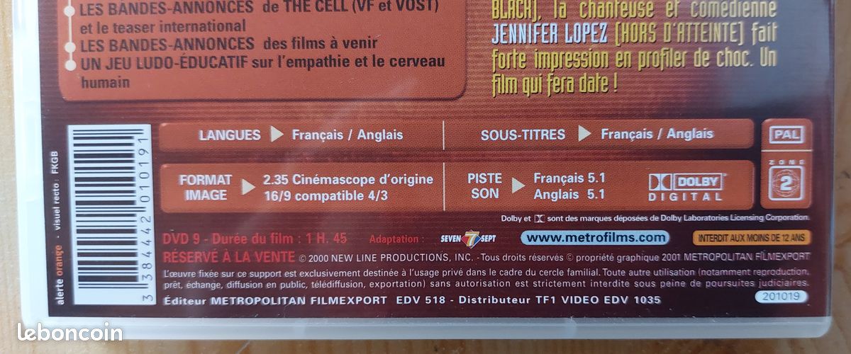 1 DVD du film " The Cell " en édition prestige (image 3)