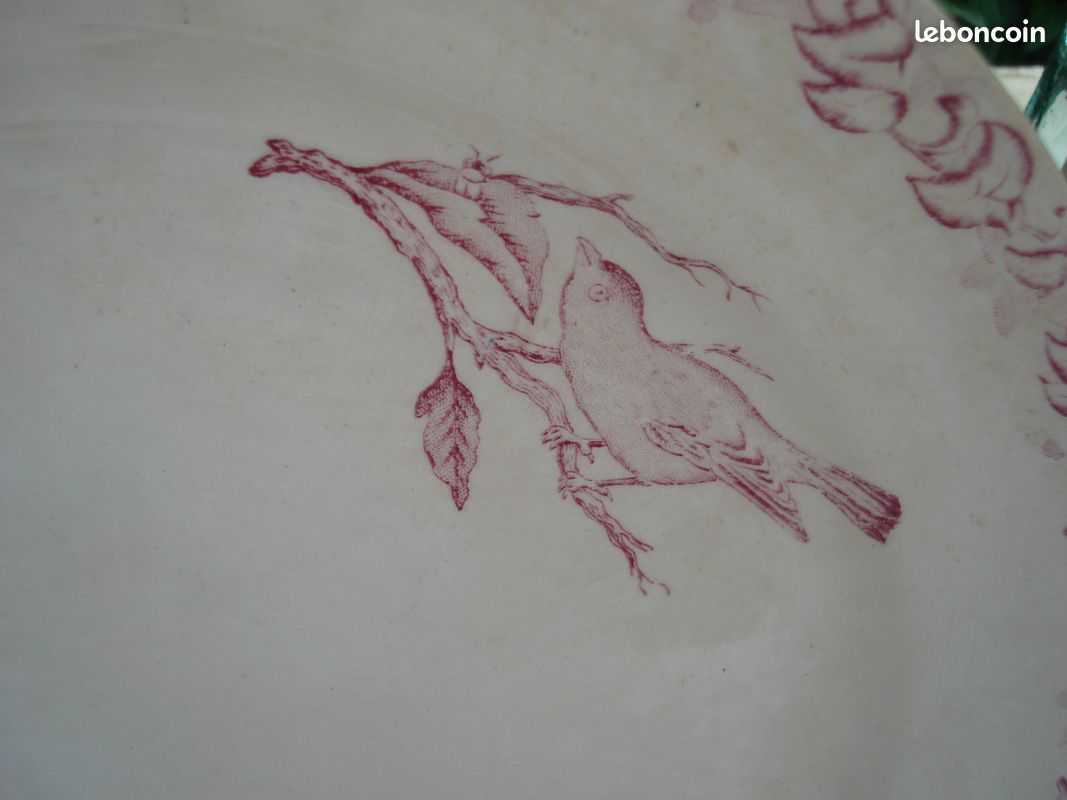 Ancien plat de service Terre de fer Onnaing- modèle Fleurs jetées (image 2)