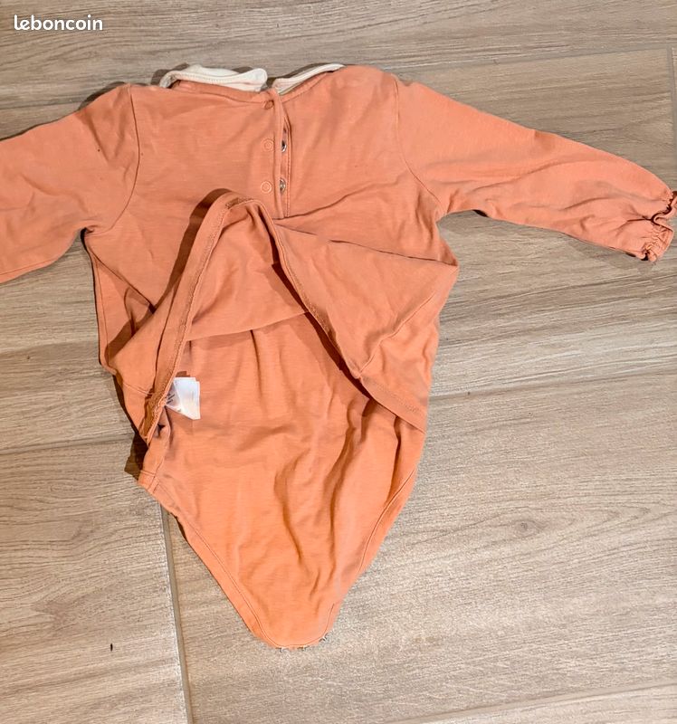 T-shirt manches longues avec body intégré Vertbaudet – 12 mois (image 4)