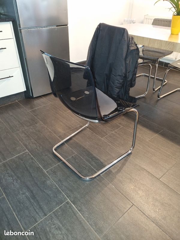 Chaise TOBIAS gris/ chromé IKEA (image 3)
