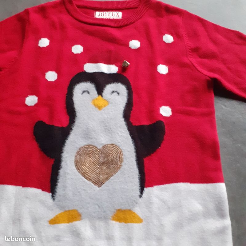 Sweatshirt Pingouin De Noël - Pull Manches Longues Côtelées - Coupe Classique - 241 G - Idéal Pour Les Fêtes