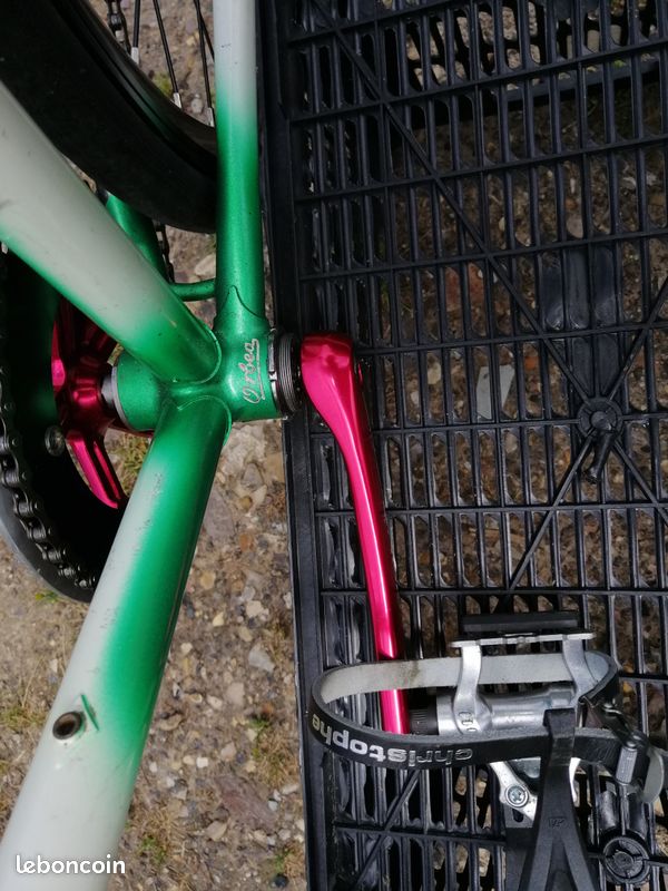 Velo fixie cadre colombus jantes profiler transmission neuve plateaux chaine pignon neuf (image 5)