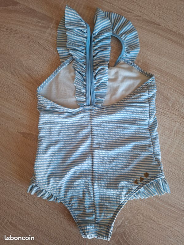 Maillot de bain bleu rayé blanc (image 3)