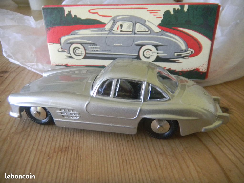 Miniature Quiralu 1/43 – Mercedes 300 SL, Gris à Toit Bleu, état Superbe