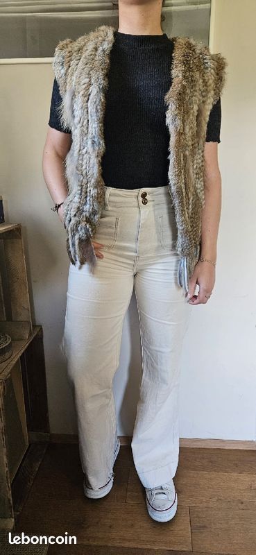 Veste sans manche en fourrure de lapin (image 1)