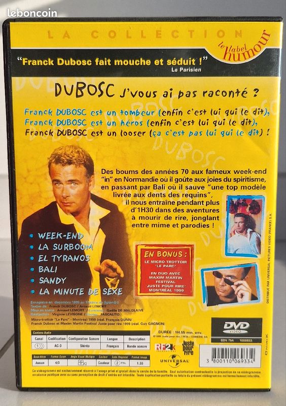 DVD FRANCK DUBOSC J'voulais ai pas raconté ? (image 2)