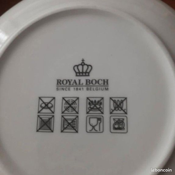 Lot de 5 assiettes Royal Boch Belgium Décor floral rouge (image 2)