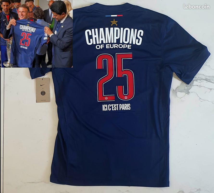 Maillot collector PSG ligue des champions étoile Vêtements