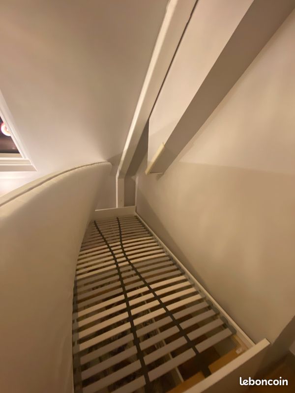 Lit avec rangement, blanc, 90x200 cm (image 2)