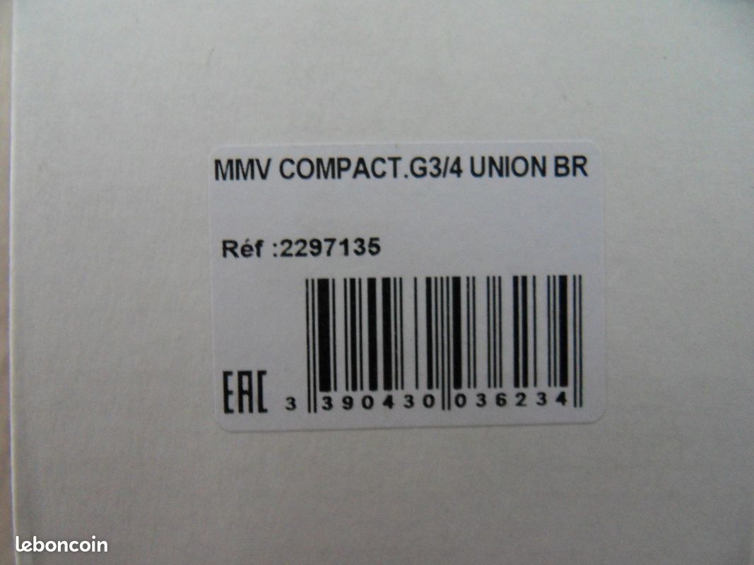 Mitigeur thermostatique Compact Watts MMV-C Raccords union 3/4 Neuf (image 2)