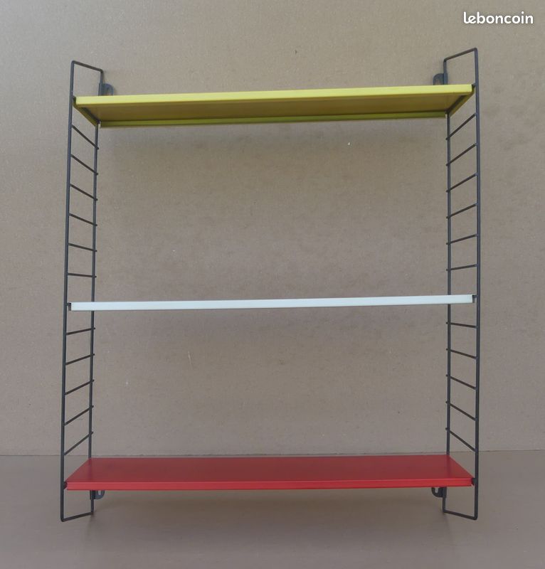 Étagère TOMADO HOLLAND STRING vintage tôle rouge jaune blanc modulable déco cuisine #2 (image 2)