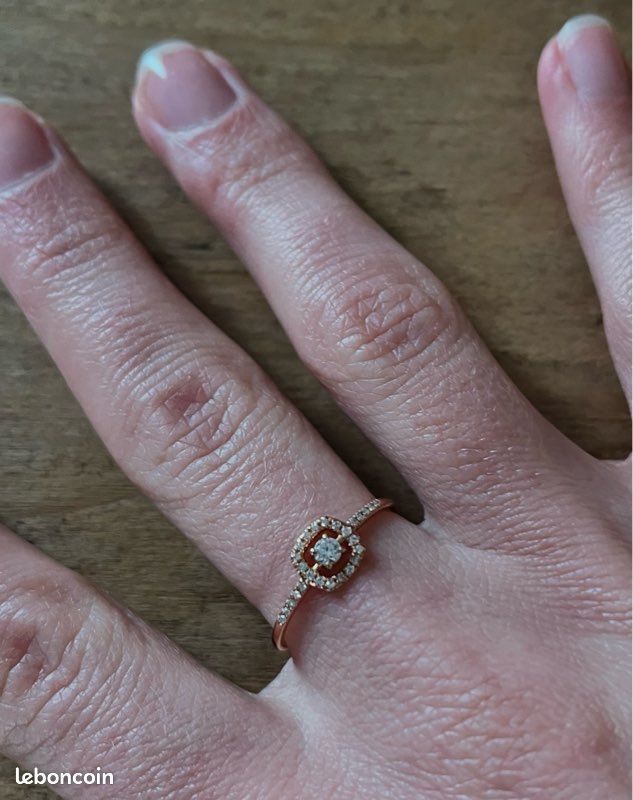 Bague Guérin or rose et diamant Montres Bijoux