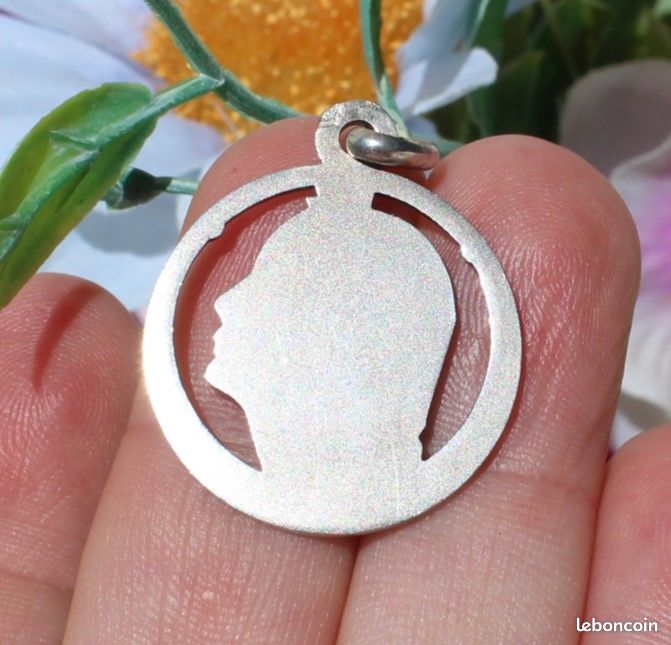 ANCIEN FIBULE ARGENT Massif Art d'orient poinçon crabe Améthyste EUR 90
