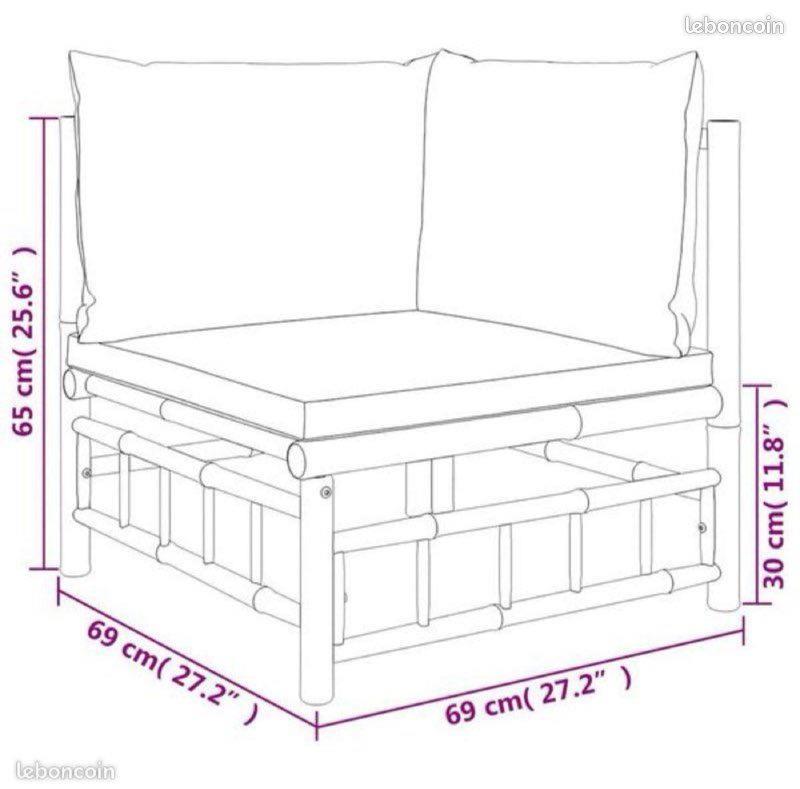 Fauteuil et petite table en bambou (image 8)