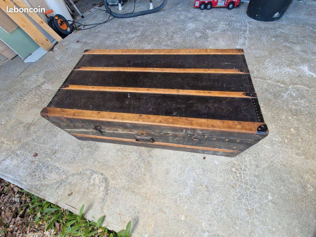 Malle rangement vintage bois (image 1)