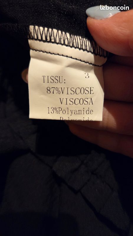 Pantalon fluide large noir avec ceinture + élastique a la taille orcelly (image 8)