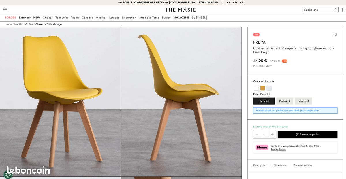 Chaises Freya – 20 chacune (image 1)
