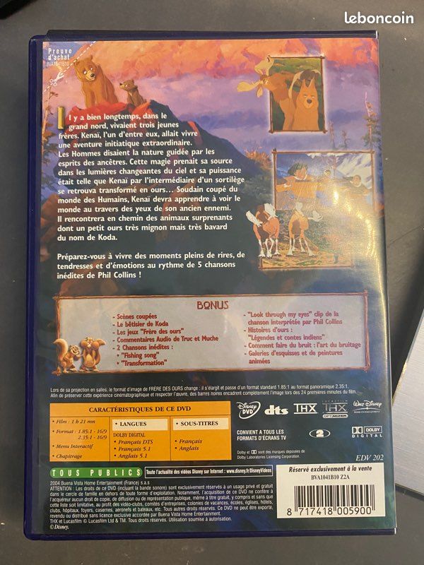 DVD frères des ours (image 2)