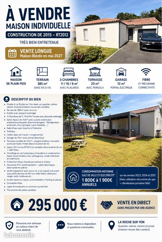 Maison 4 pièces 90 m² · à La Roche-sur-Yon · 90 m² · 295 000 €