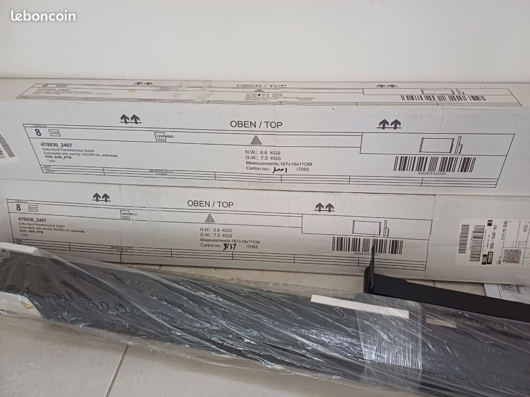 Juskys Store latéral 180 x 500 cm Extensible et Opaque, Brise-Vue pour