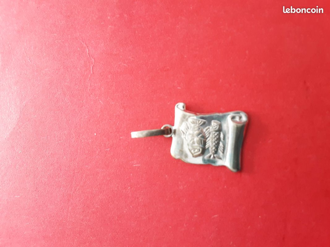 Pendentif Ancien En Argent Massif 925/1000 - Signe Du Zodiaque Poisson