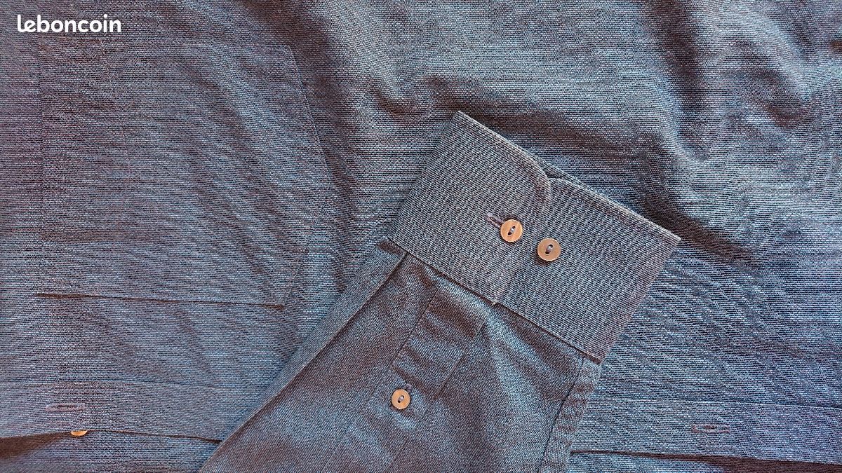 Chemise manches longues bleue (image 4)