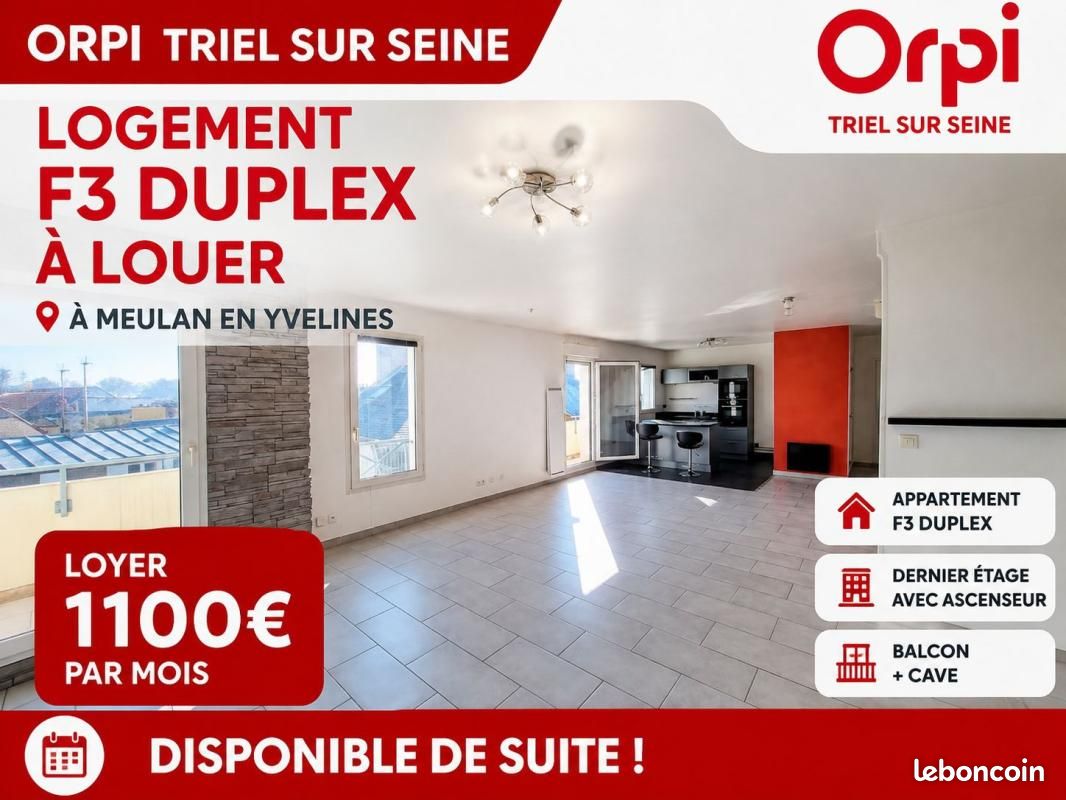 Appartement 3 pièces 97 m² · à Meulan-en-Yvelines · 97 m² · 1 100 €/mois