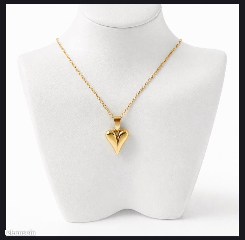 Pendentif double coeur en acier inoxydable - L'univers minéral de Jenny