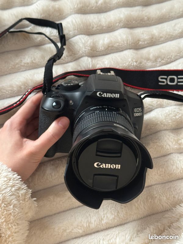 Canon EOS 1300D + Objectif 18-55mm – Noir – Très Bon état – Complet