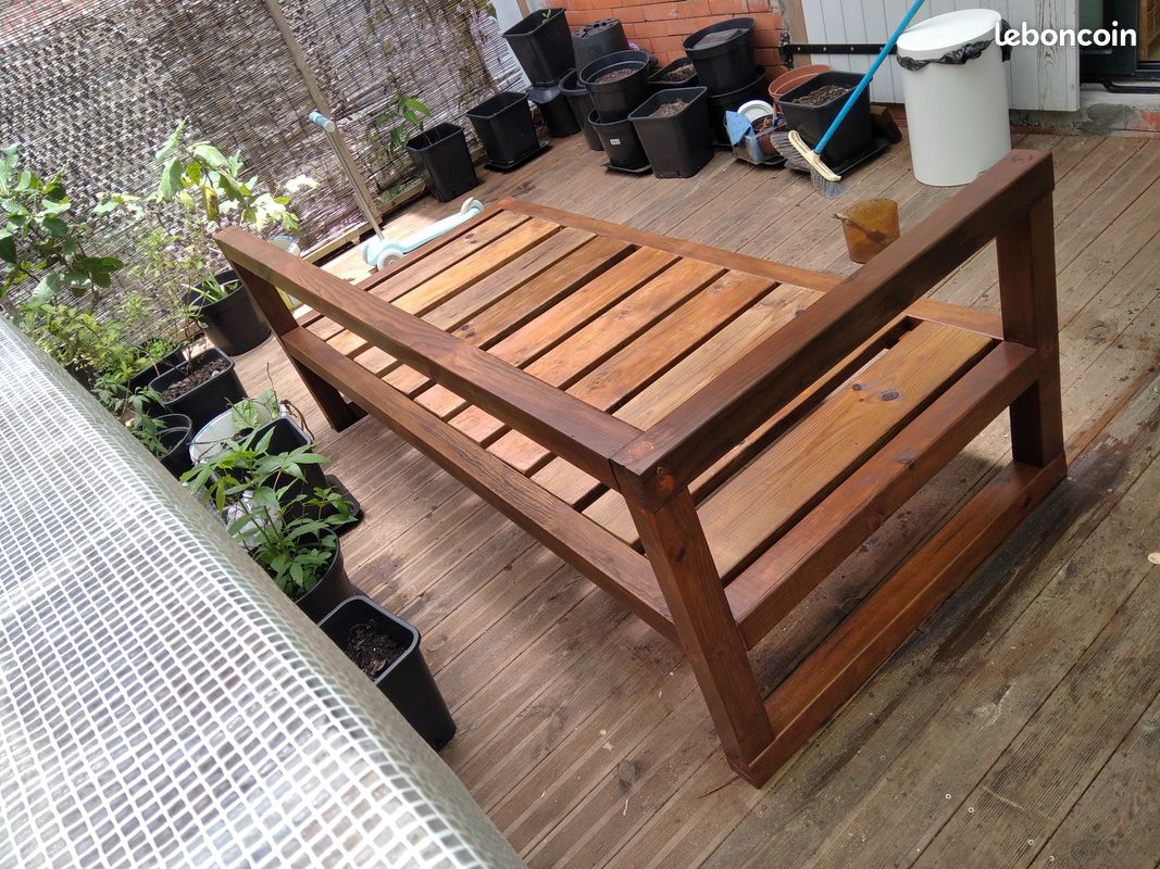 Canapé en bois massif neuf sans coussins (image 2)