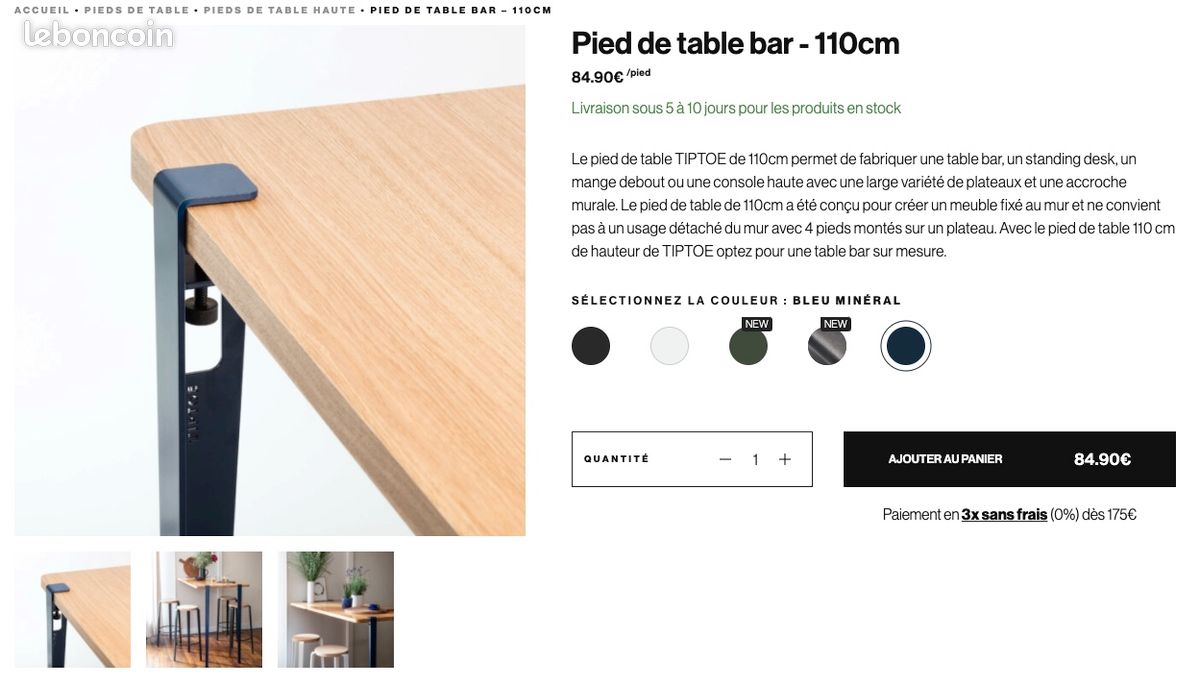 Pieds de table bar Tiptoe (image 2)