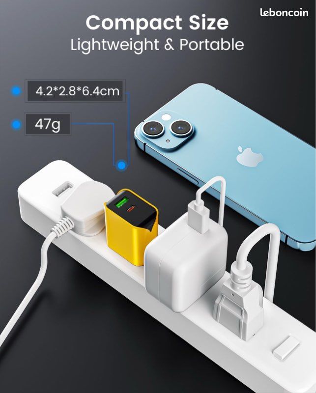20 blocs de charge USB C, 20 W, certifiés UL, double port PD+QC, adaptateur mural à charge rapide pour iPhone 15/14/13/12/11/Pro Max/XS/XR/X, Galaxy S24/S23/S22, LG (image 3)