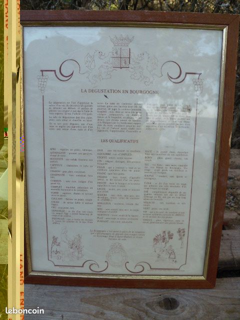 Tableau de dégustation des vins en Bourgogne (image 1)