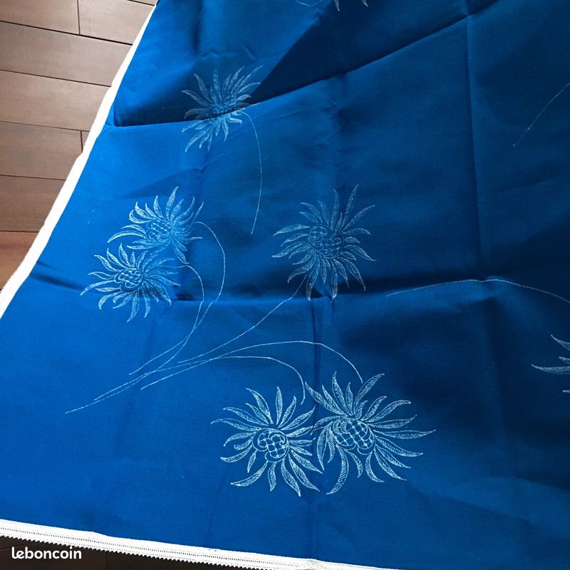 Nappe à broder 140 x 160 cm Coton bleu (image 9)