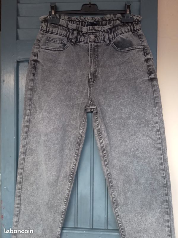 Jean Femme Gris Scintillant Taille 40 - Occasion Très Bon état